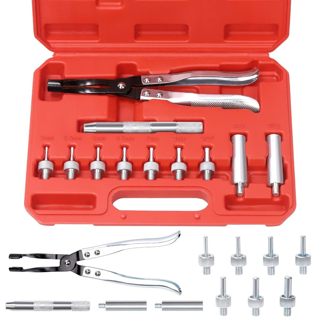 11Pcs Valve Seal Remover and Installer Kit, Professional Valve Stem Seal Removal Tool Kit with Pliers, Drive Handle, Sockets and Seal Adapters for Auto Car Truck Motorcycle Repair