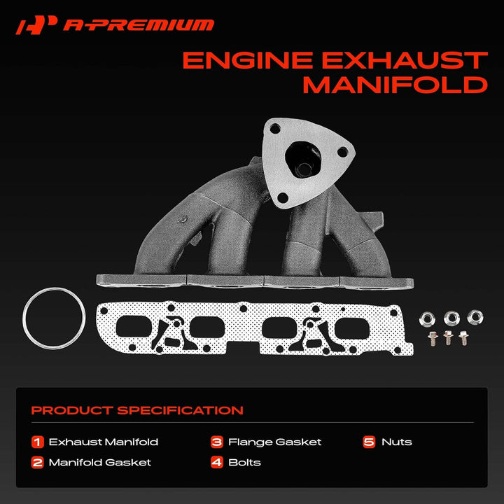 Engine Exhaust Manifold W/Gasket, Bolts & Nuts [DOHC, 4Cyl 2.4L] Compatible with Chevrolet Captiva Sport 2012, Equinox 2010-2012 & GMC Terrain 2010-2012