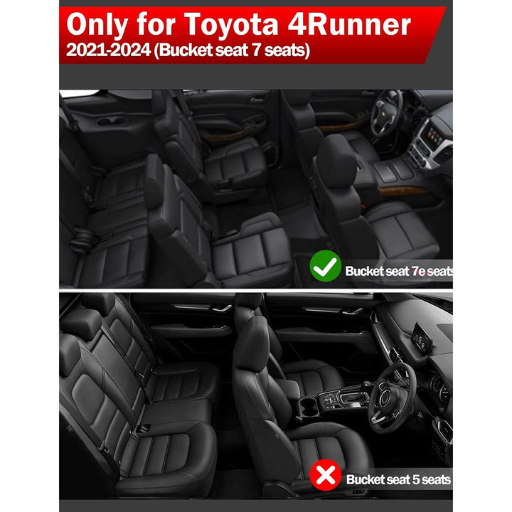 Floor Mats for Toyota 4Runner 2010-2024 Floor Mats & Cargo Liner with Backrest Mat Full Set 7 Seater All Weather Protection TPE for Toyota 4Runner Accessories Waterproof Heavy