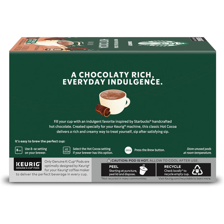 Starbucks K-Cup Coffee Pods, Flavored Hot Cocoa, Classic Hot Cocoa, 10 Keurig Pods