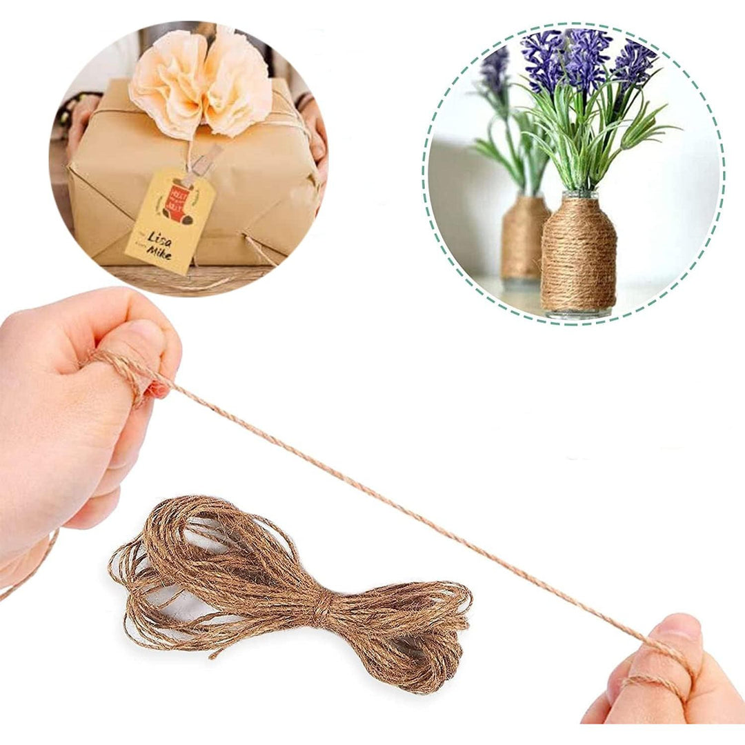 50Pcs Mini Clothespins, Natural Wooden Photo Clips, Small Wooden Clothes Pins Clip and 2 Meters Jute Twines, Tiny Wood Clamp with Spring for Peg Paper, Photo Wall, Postcard, Hanging Arts Crafts Decor