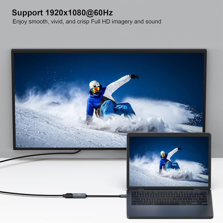 Mini DisplayPort to HDMI Adapter 4K, Thunderbolt 2 to HDMI Adapter Compatible for MacBook Air/Pro, Microsoft Surface Pro/Dock, Monitor, Projector[Gold-Plated Connectors& Aluminium Shell]