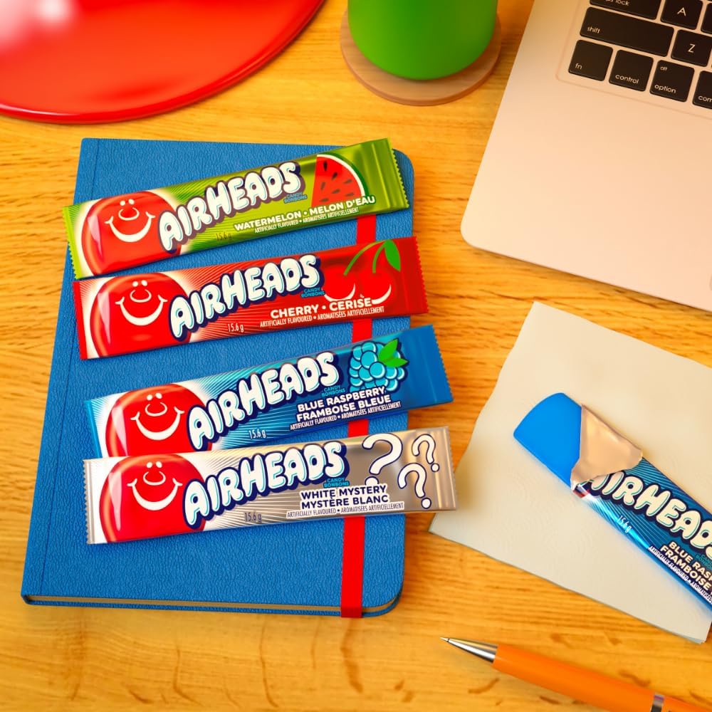 Airheads Candy Individually Wrapped Bars - White Mystery Flavour - Bulk Pack of 36