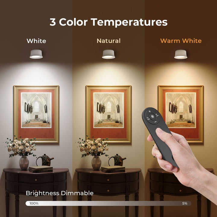 Wall Lights Cordless Wall Sconces Set of Two Rechargeable, 3 Colors