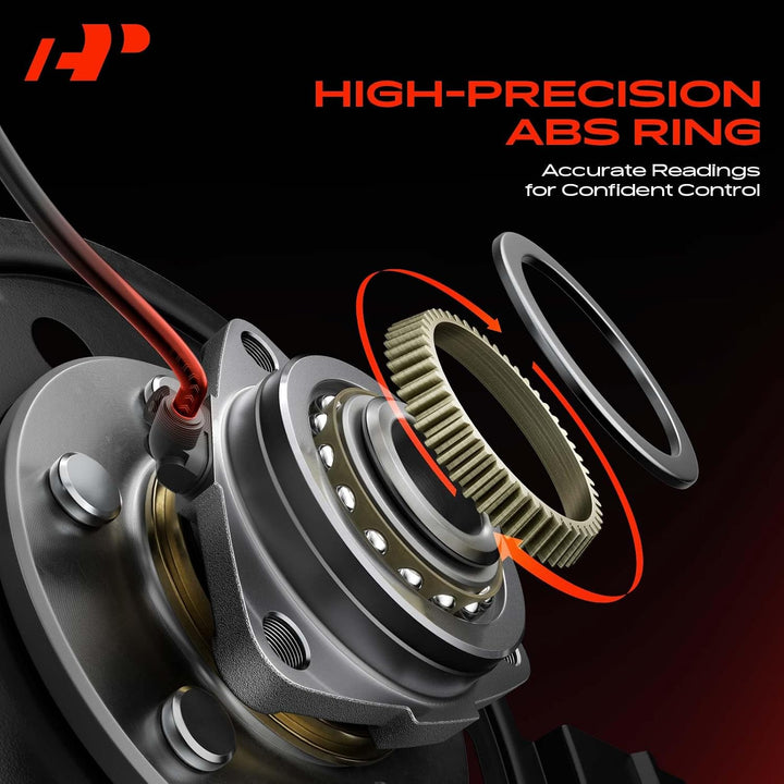 Front Wheel Bearing and Hub Assembly with ABS & 5-Lug Compatible with Dodge Dakota 2005-2010, Ram Dakota 2011, Mitsubishi Raider 2006-2008, 4-Wheel ABS Only, Replace # 513229