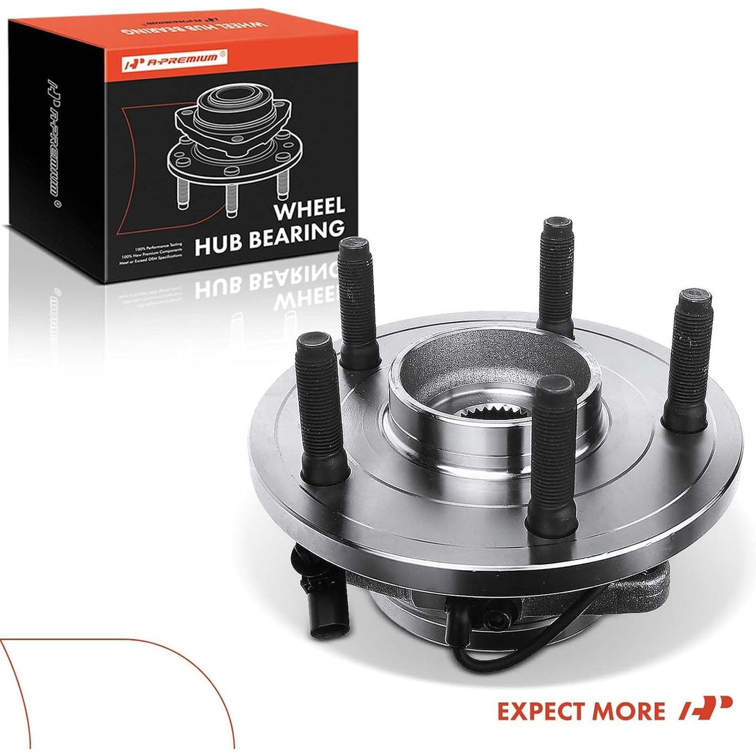 Front Wheel Bearing and Hub Assembly with ABS & 5-Lug Compatible with Dodge Dakota 2005-2010, Ram Dakota 2011, Mitsubishi Raider 2006-2008, 4-Wheel ABS Only, Replace # 513229