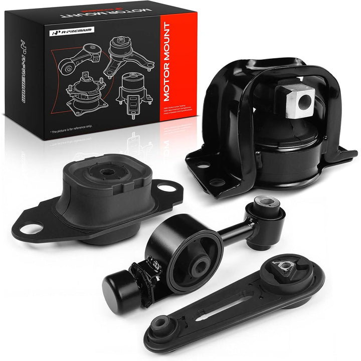 Engine Motor Mount and Transmission Mount Kit Compatible with Nissan Versa 2007-2012, Cube 2009-2014, L4 1.8L, 4-PC Set, Replace# 11360-EL00A, 11350-EL00A