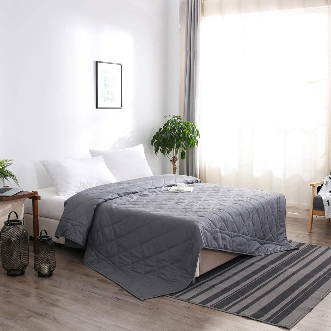 Weighted Blanket King Size 88''x104'', Cooling Weighted Blanket 20lbs California King Double Bed Adult Heavy Blanket with Premium Glass Beads-Dark Grey