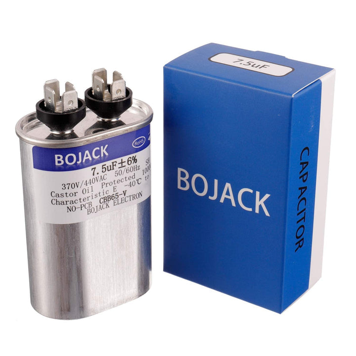 7.5 uF ±6% 7.5 MFD 370V/440V CBB65 Oval Run Start Capacitor for AC Motor Run or Fan Start and Cool or Heat Pump Air Conditioner - Just Closeouts Canada Inc.