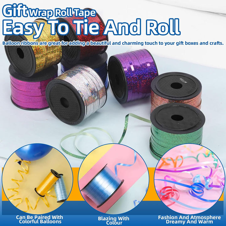 8-Colour Metallic Curling Ribbon Set with Scissors, 800 yd - Just Closeouts Canada Inc.X0045EV3S1
