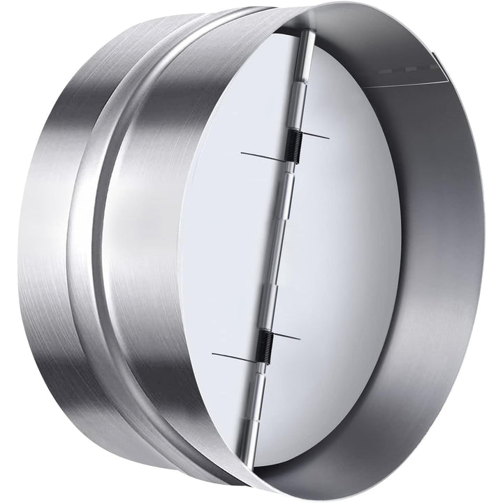 8 Inch Backdraft Damper Back Draft Vent Duct Shutter Blocker, Backflow Ducting Insert One - Way Airflow Preventer with Inline Springs Loaded Folding Blades, HVAC Extractor Range Fan Hood Deflector - Just Closeouts Canada Inc.