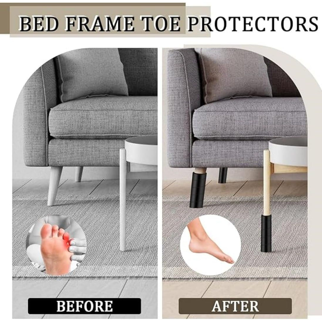 8-Pack Black 6-Inch Bed Frame Leg Toe Protectors - Just Closeouts Canada Inc.