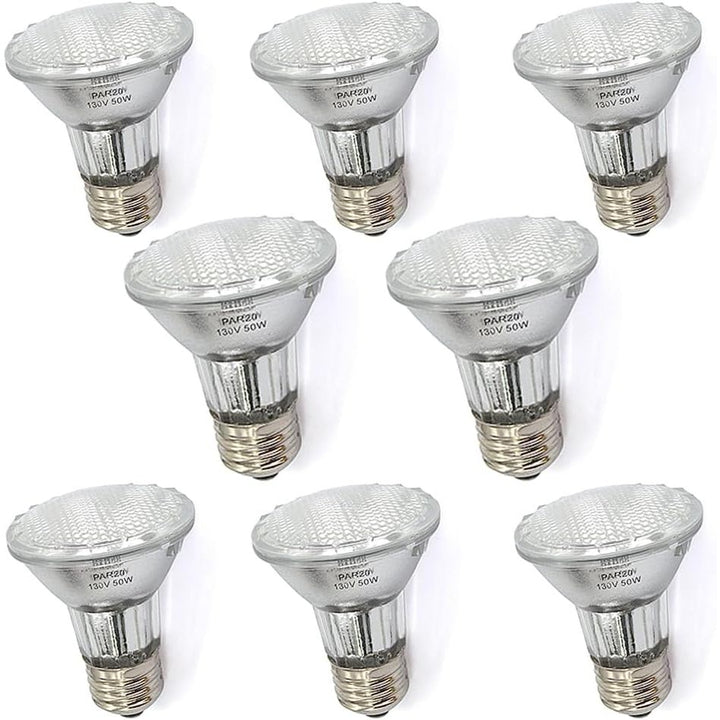 8 Pack PAR20 50W 120V E26 Medium Base Halogen Flood Light Bulbs, Dimmable Bulbs for Range Hood Lights, Ceiling Fan, Table Light - Just Closeouts Canada Inc.