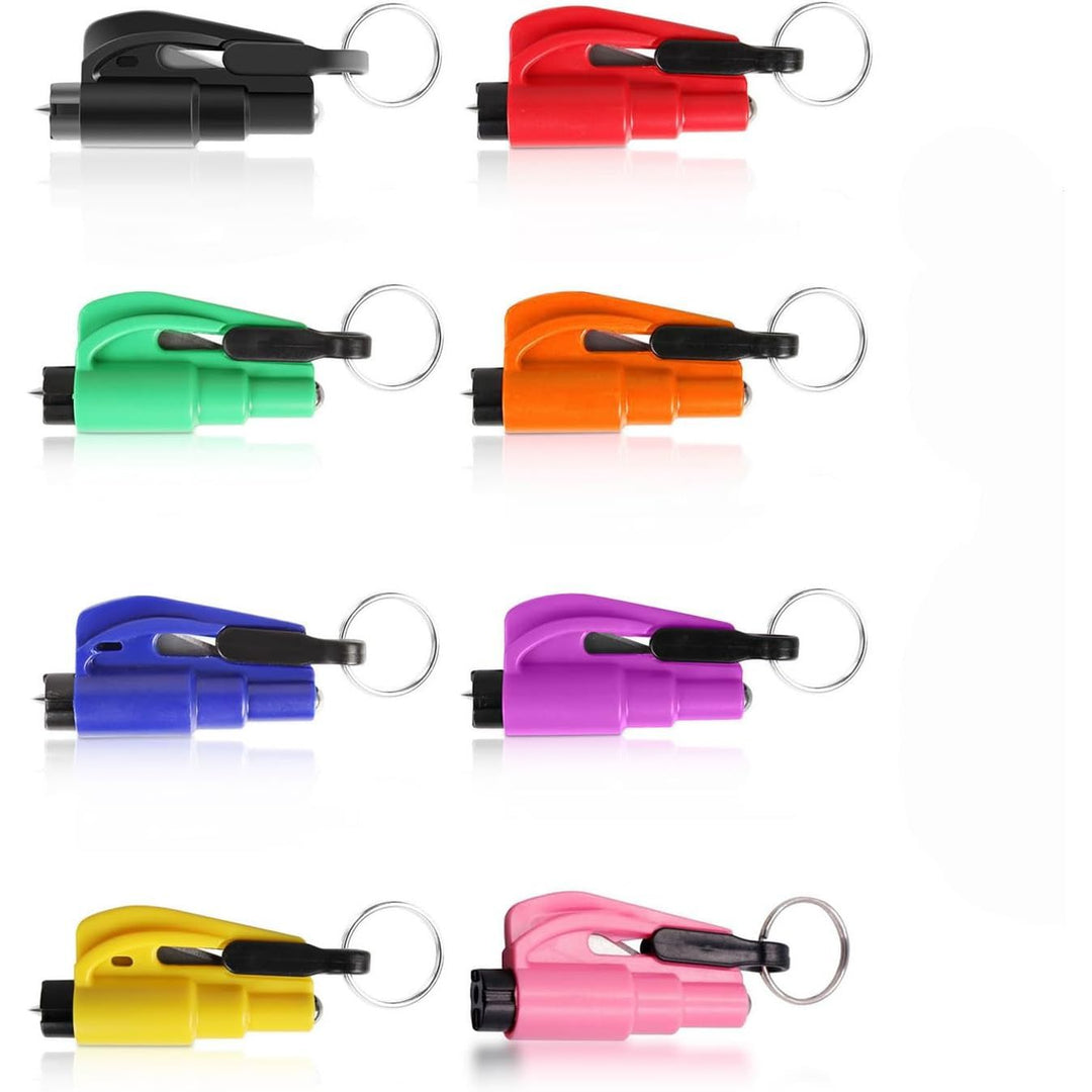 8 Pcs Glass Breaker Seatbelt Cutter, 2-in-1 Car Escape Rescue Tool with Car Window Breaker and Seat Belt Cutter, Mini Hammer Emergency Rescue Tool Keychain - Just Closeouts Canada Inc.X0043BFEPJ