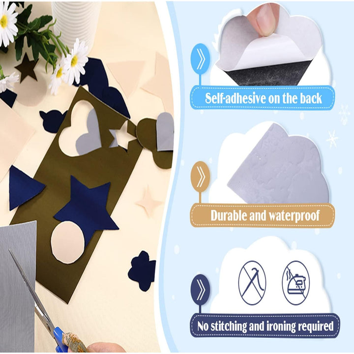 8-Piece Self-Adhesive Fabric Repair Patch Set, 10 × 20 cm - Just Closeouts Canada Inc.