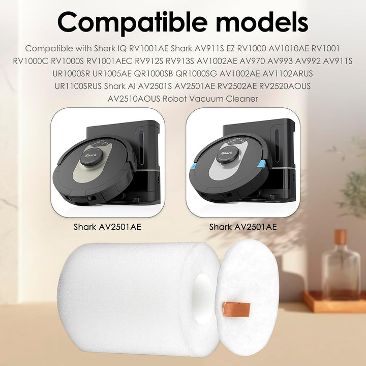 8 Sets Replacement Foam Filters Compatible With Shark AV2501S AV2501AE RV2520AOUS UR1005AE R101AE RV1001AE AV912S RV1000 AV970 AV993 AV1002AE Robotic Vacuum Cleaner AV2501AE Foam Filter - Just Closeouts Canada Inc.X004VZAWYZ