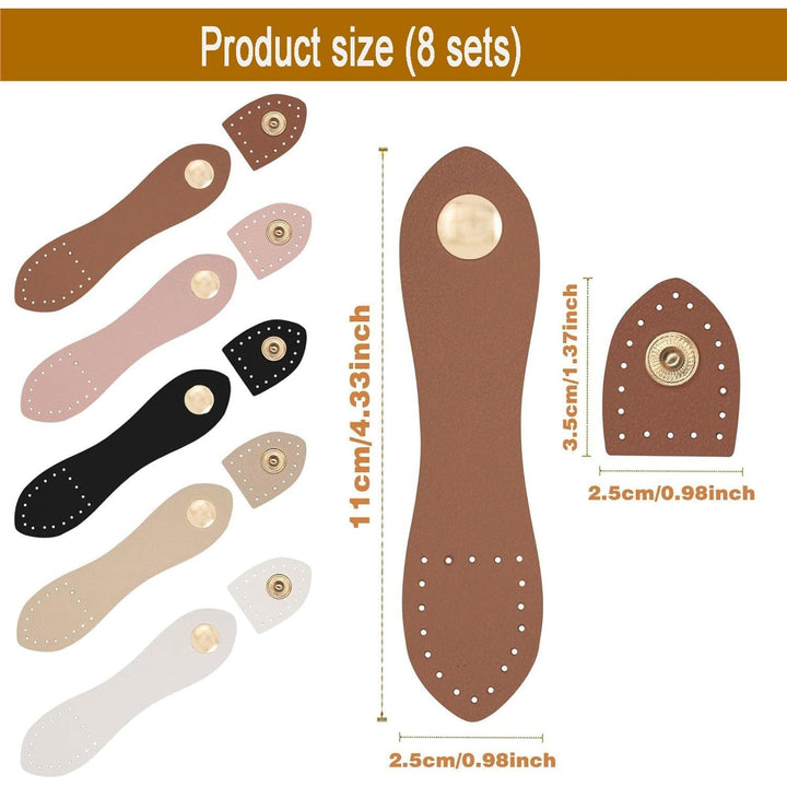 8 Sew-On Leather Snap Buckle Closures, Assorted Colours - Just Closeouts Canada Inc.X004MA073Z