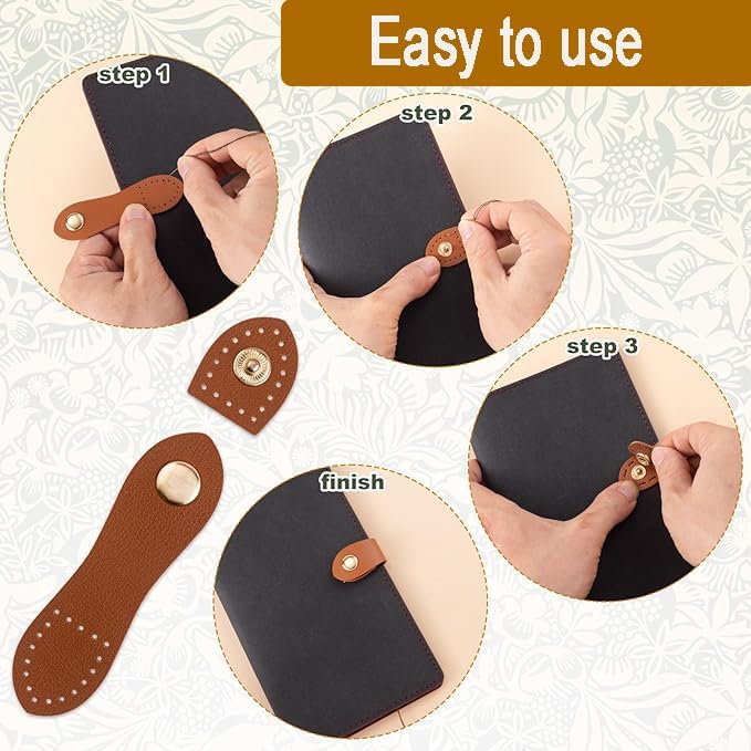 8 Sew-On Leather Snap Buckle Closures, Assorted Colours - Just Closeouts Canada Inc.X004MA073Z