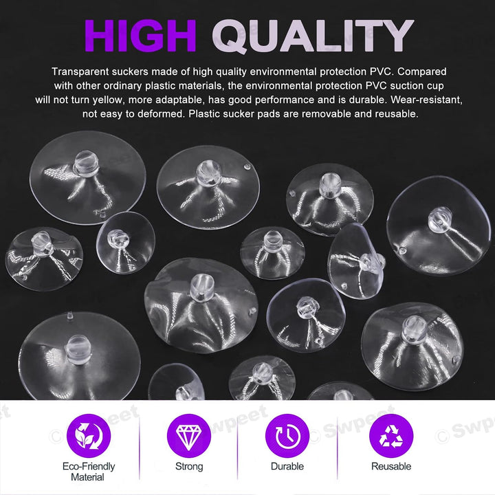80 Clear Suction Cups in 5 Sizes with Zip Ties - Just Closeouts Canada Inc.X0034OZ3NJ