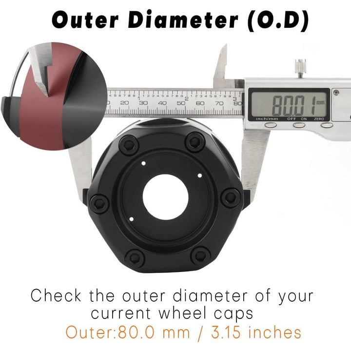 80mm 3.15" Wheel Center Cap for Fuel Offroad 1003 - 47 Center Hubcap | 1 Pack Black Skull Center Cover Replacement - Just Closeouts Canada Inc.