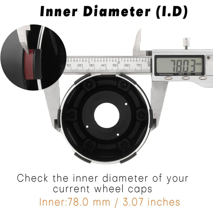 80mm 3.15" Wheel Center Cap for Fuel Offroad 1003 - 47 Center Hubcap | 1 Pack Black Skull Center Cover Replacement - Just Closeouts Canada Inc.