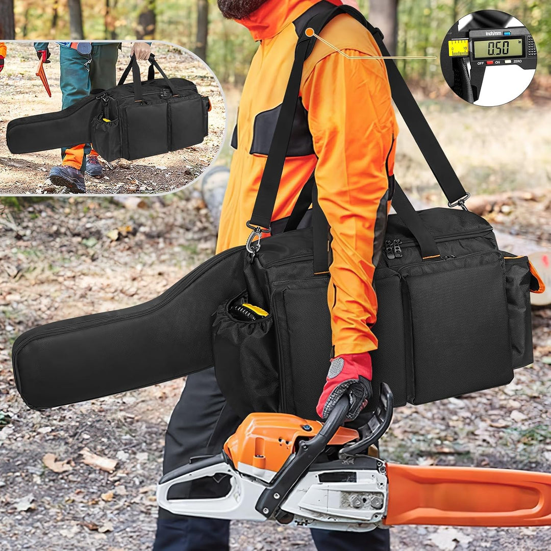 14"/16"/18" Chainsaw Case, Chainsaw Storage Bag Compatible with EGO+, Dewalt, Greenworks Cordless Power Chainsaws & Accessories, Black