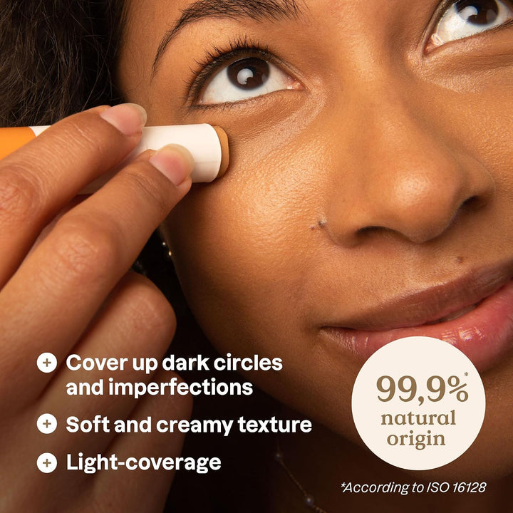 Attitude Oceanly Light Coverage Under Eye Concealer Stick, Titanium Dioxide-Free, Made in Canada, EWG Verified, Plastic-Free, Vegan Makeup, Caramel, 5.7g