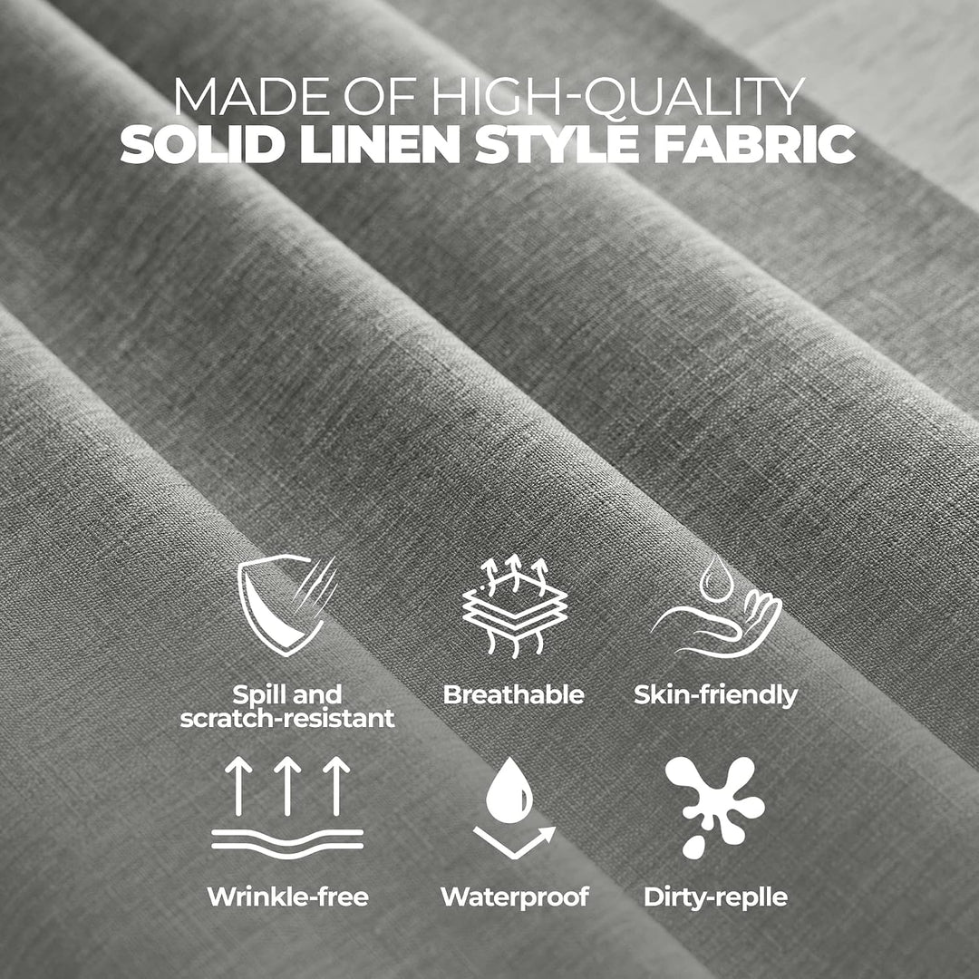 Dirty-repel Linen Party Rectangular Tablecloth, Wipeable Anti-scratches Table Cloth Waterproof Table Cover for 6 Foot Table, Dining Coffee Table(Oblong, 60 x 84 inch (Rectangular),Dark Grey)