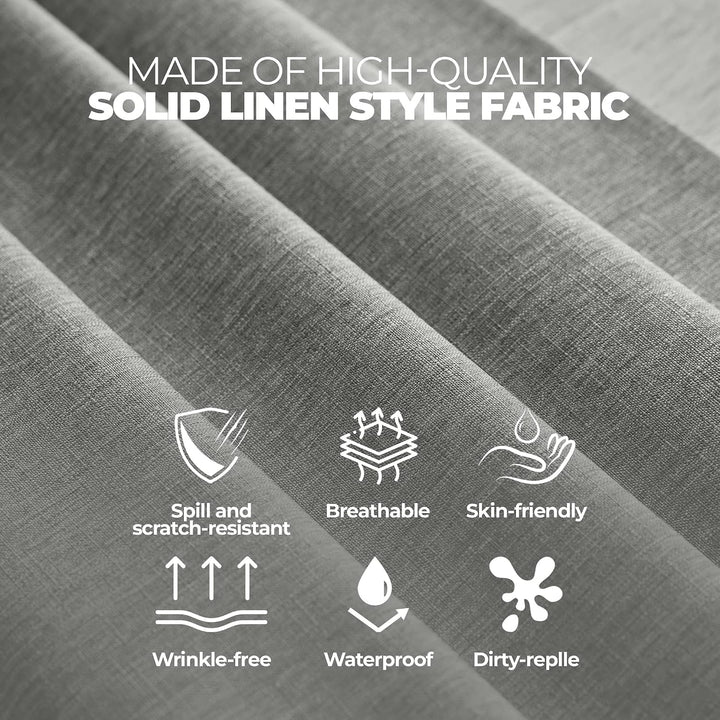 Dirty-repel Linen Party Rectangular Tablecloth, Wipeable Anti-scratches Table Cloth Waterproof Table Cover for 6 Foot Table, Dining Coffee Table(Oblong, 60 x 84 inch (Rectangular),Dark Grey)