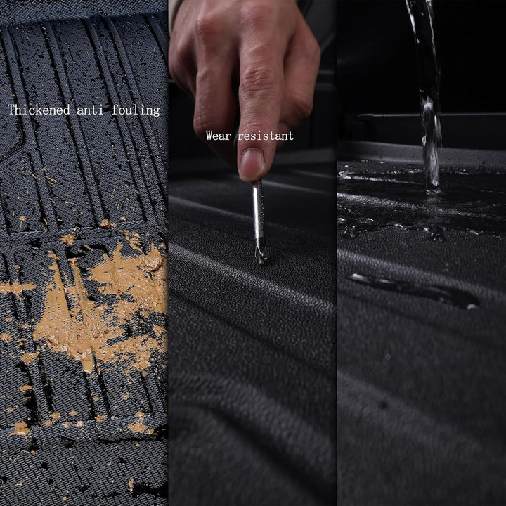 Floor Mats & Large Trunk Mat for 2018-2025 2026 Volkswagen Atlas（Only Fit 7 Seats）-2nd Row Bench Seat,TPE All Weather Protection 3 Rows Car Floor Liners with Large Cargo Liners for VW Atlas