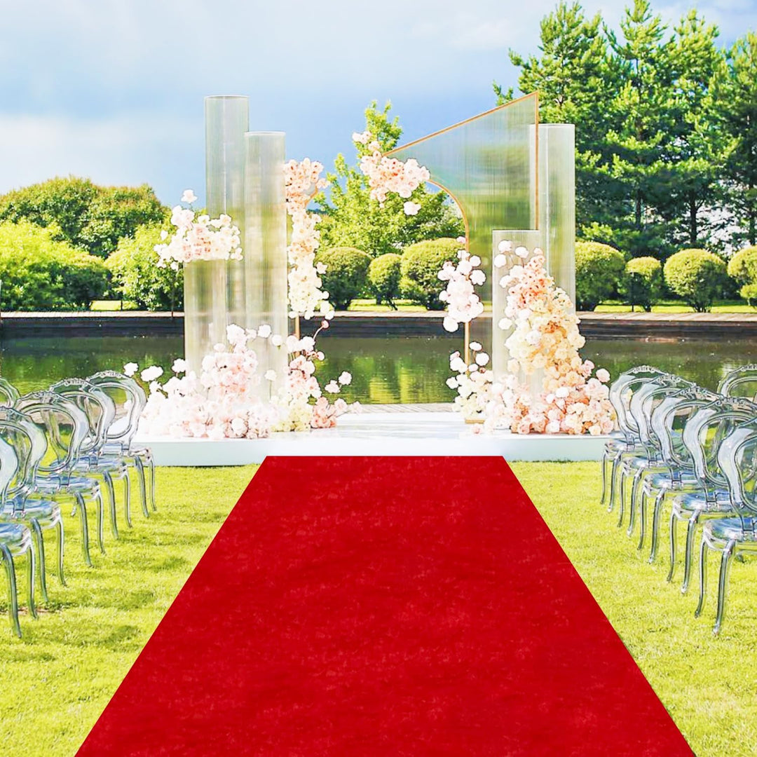 Red Aisle Runner for Wedding Ceremony 4x15 FT Sequin Aisle Runner Glitter Aisle Runner for Outdoor Rug Runner Carpet Runner for Party Aisle Floor Runner Aisle for Church Beach Weddings