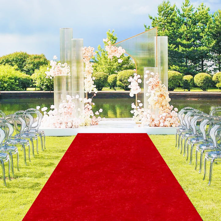 Red Aisle Runner for Wedding Ceremony 4x15 FT Sequin Aisle Runner Glitter Aisle Runner for Outdoor Rug Runner Carpet Runner for Party Aisle Floor Runner Aisle for Church Beach Weddings