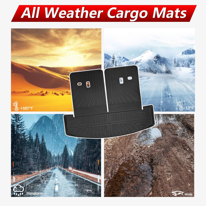 Cargo Mat for Hyundai Santa Fe 2024 2025 Accessories Cargo Mat Seat Backrest 2 in 1 Mat All-Weather TPE Black Trunk Cargo Liner for Hyundai Santa Fe 2024 2025 Accessories