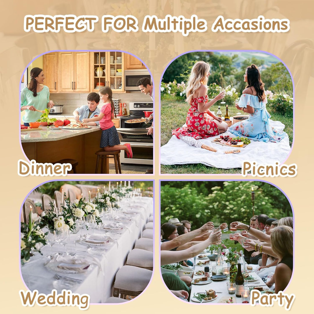 Faux Linen Table Cloth Nappe Table Rectangulaire 60x84 Inch, Boho Tablecloth Dustproof Table Cover for Kitchen Party Holiday Christmas Wedding Banquet, Beige with Black Tassels