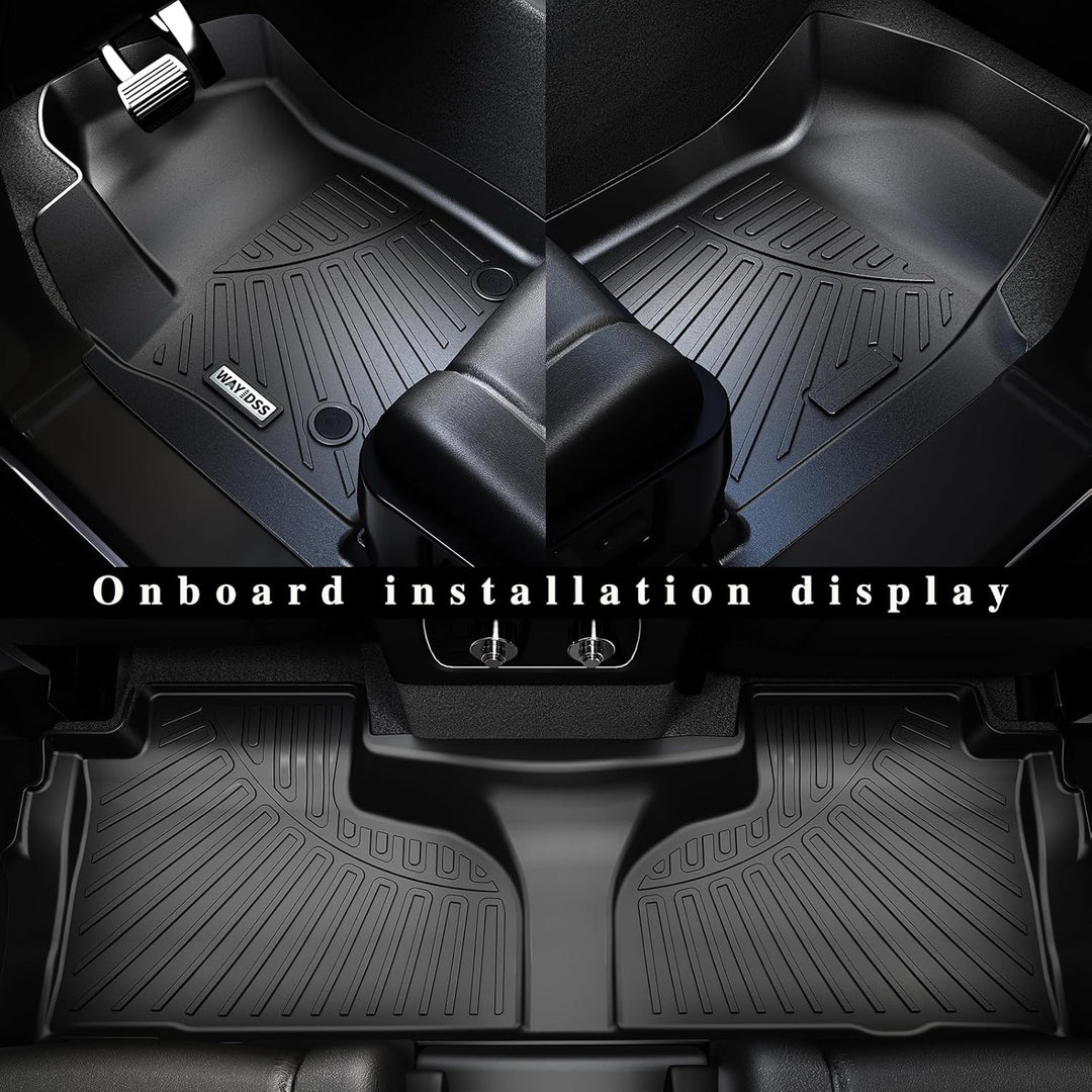 Floor Mats & Trunk Mat for 2024 2025 2026 Hyundai KONA Electric (Non Fuel),TPE All Weather Protection 1st & 2nd Row Car Floor Liners Front & Cargo Liners Accessories-Black