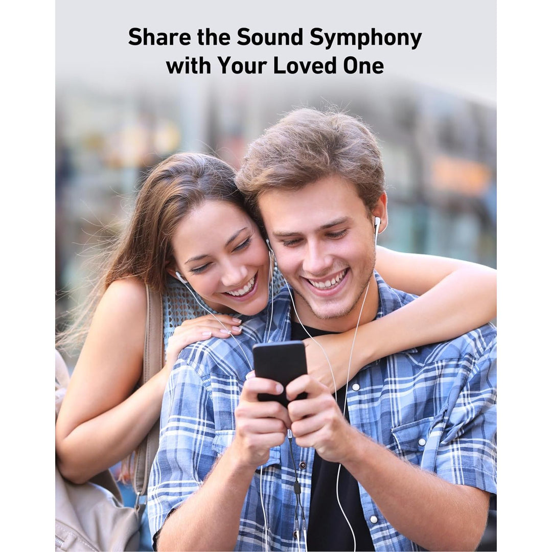USB C to Dual 3.5mm Audio Splitter, Headphone Adapter for 2 People to Share Music & Movies, Compatible with iPhone 16/15 Pro Max/Pro/Plus, Samsung GalaxyS23/S22, iPad Pro, MacBook, Pixel & More