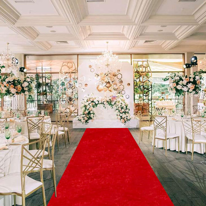 Red Aisle Runner for Wedding Ceremony 4x15 FT Sequin Aisle Runner Glitter Aisle Runner for Outdoor Rug Runner Carpet Runner for Party Aisle Floor Runner Aisle for Church Beach Weddings