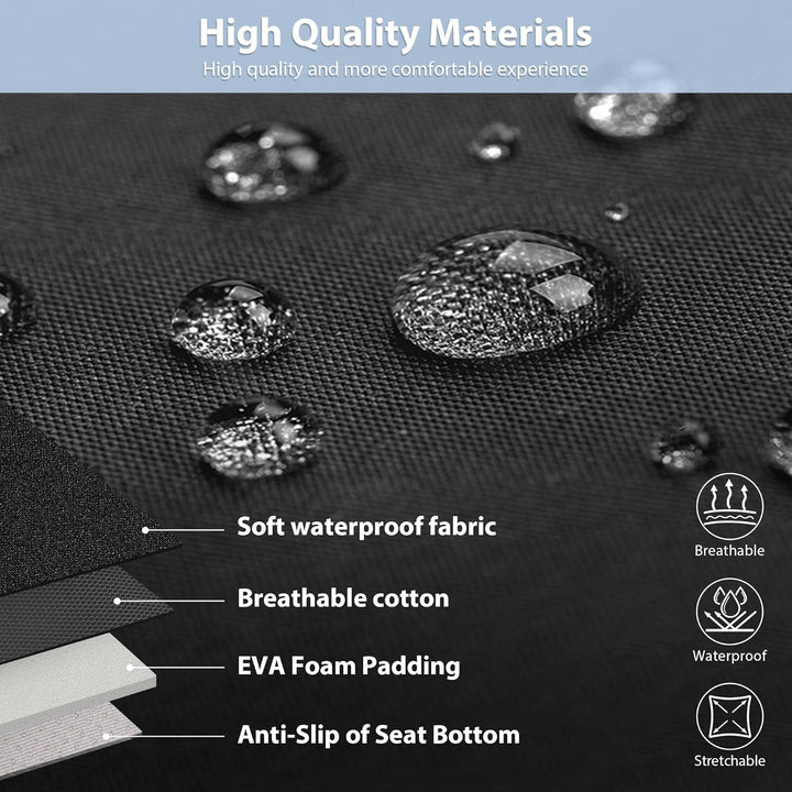Neoprene 6PCS Waterproof Two Front seat car seat Covers Set- Universal fit for Vehicles, Car with 5mm Composite Sponge Inside, Airbag Compatible ( Black and Gray)