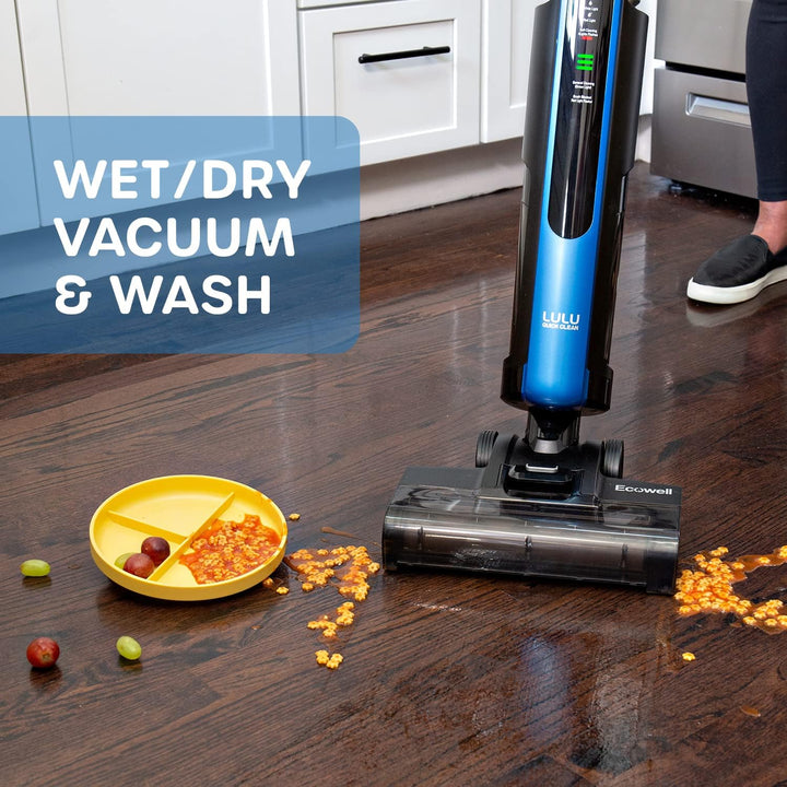 ECOWELL Wet Dry Vacuum Cordless Cleaner and Mop Multi-Surface for Hard Floors and Area Rug LULU Quick Clean P03, Blue