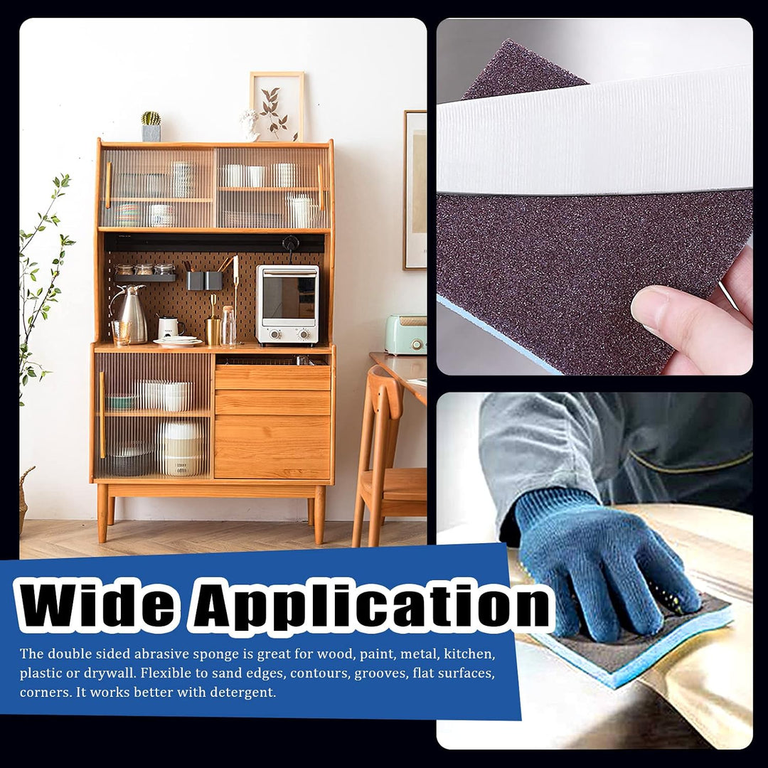 21Pcs 180 Grit Sanding Sponge Kit Include 20Pcs 120 x 100 x 12mm Reusable and Washable Sanding Blocks with 1Pc Paint Brush for Wood, Metal, Paint and Drywall