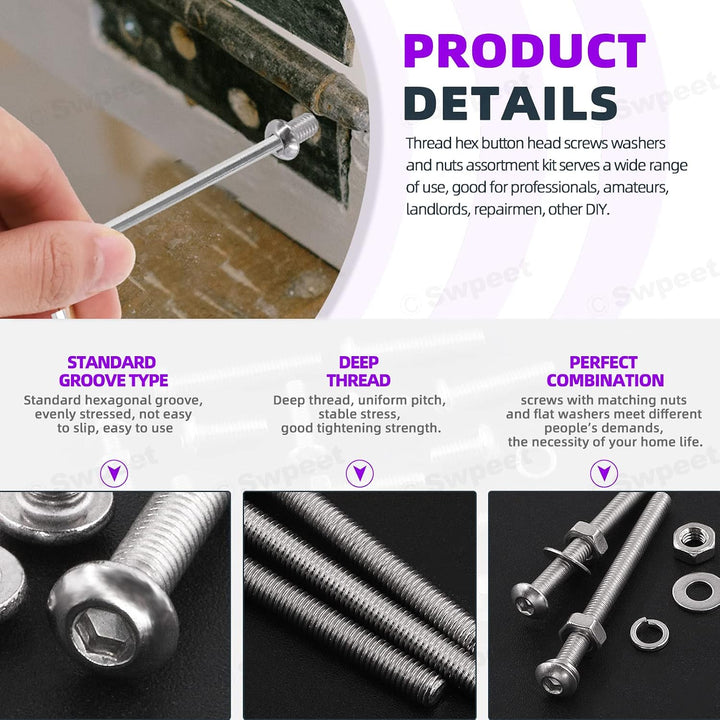 M3 stainless steel fastener kit contents