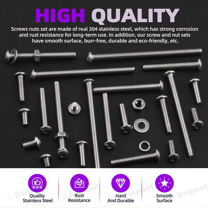 M3 stainless steel fastener assortment kit