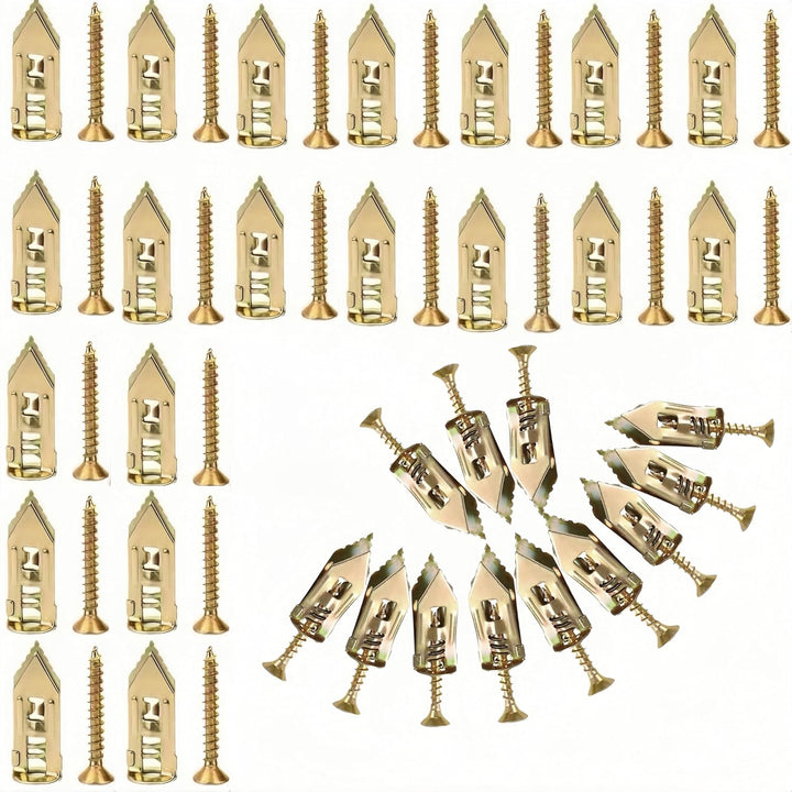 50 PCS Metal Expansion Bolt for Drywall, 0.47 x 1.57 in Zinc Plated Steel Self-Drilling Anchors, Dry Wall Anchors and Screws Kit, Eliminating The Need for Drilling or Punching Holes in The Wall