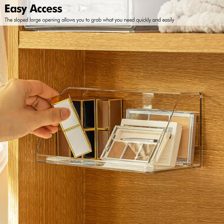 2 Pack Medicine Cabinet Shelves Organizer, Wall Mounted Storage Organizer, Clear Storage Box for RV Bathroom, Bedroom, Mirror Cabinets (Transparent)