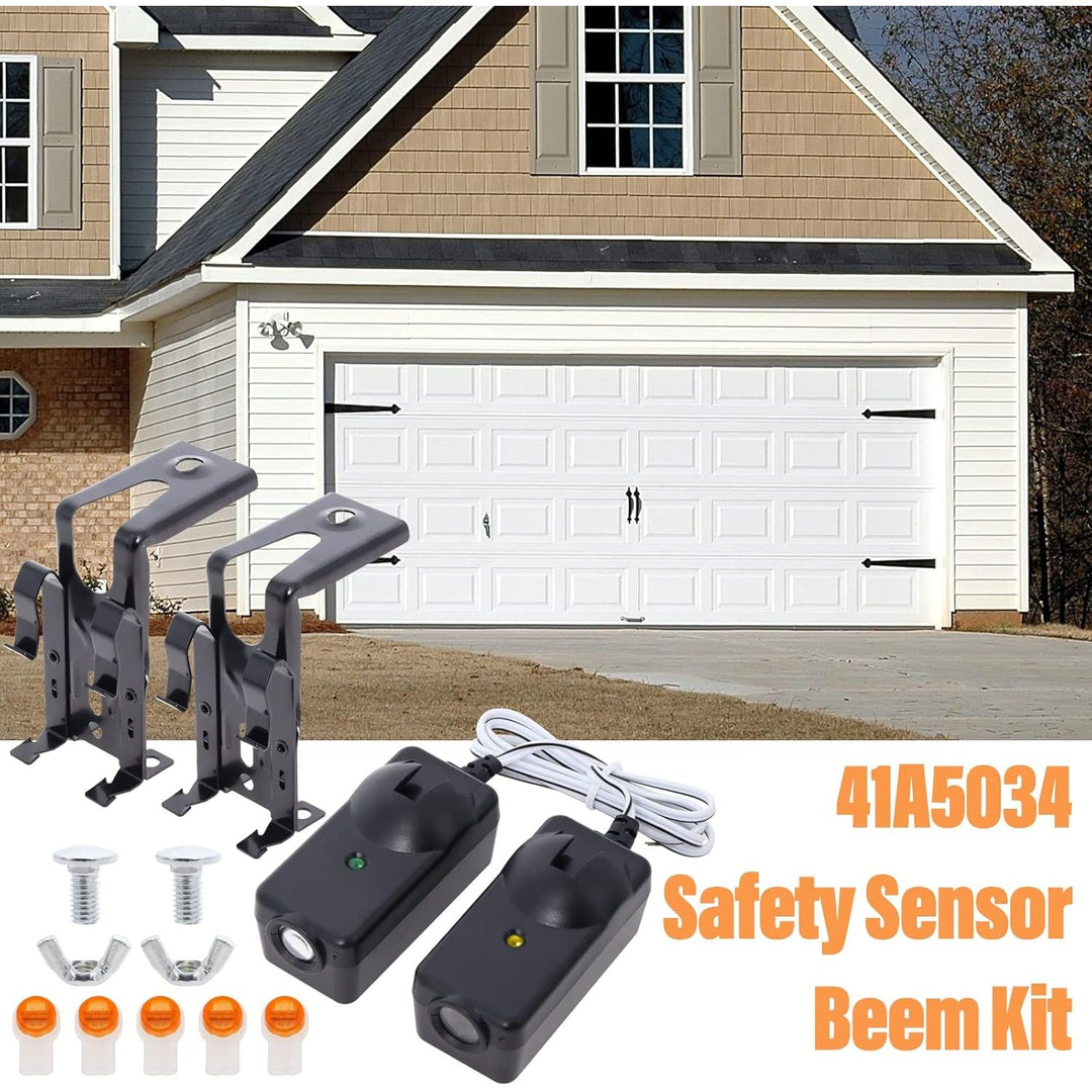 Garage Door Sensor Compatible with Lift master Chamberlain Sears Craftsman Garage Door Opener Made After 1997, 41A5034 G801CB-P Garage Door Safety Sensor Kit with 2 Mounting Brackets