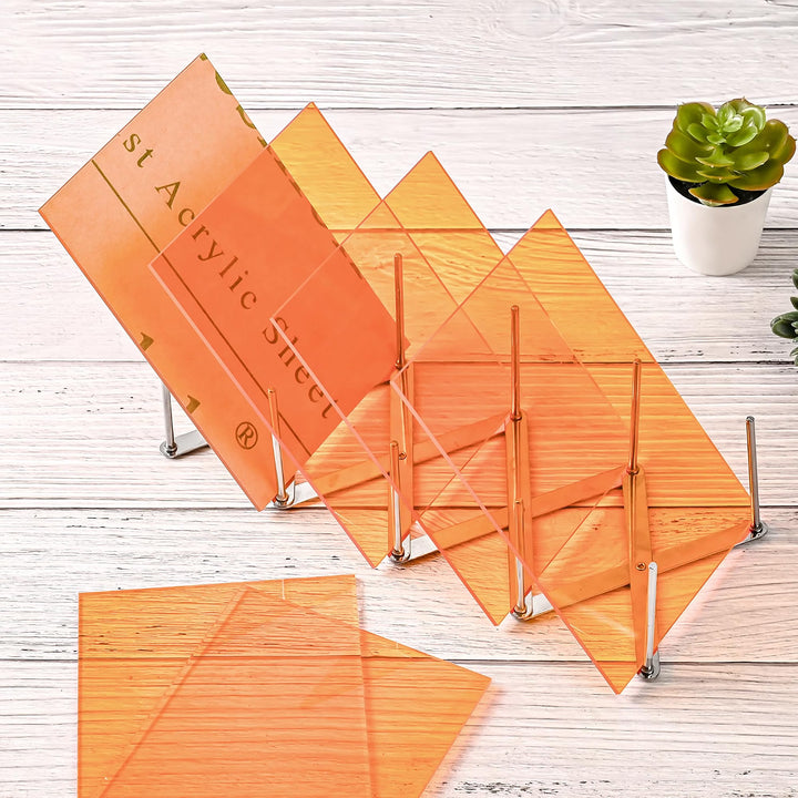 Orange Transparent Acrylic Sheets 8 x 12 x 1/8 inch Thick 3mm Cast Plexiglass Sheets,for Sign,Craft,Painting,Laser Cutting,DIY Display Projects…(2, Orange, 8"x 12")