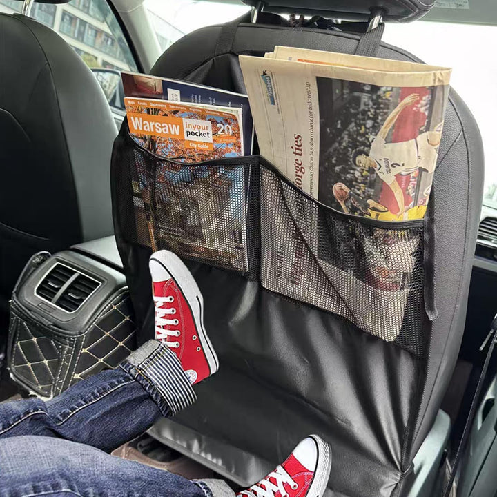 2PCS Car Seat Back Protectors with Adjustable Strap, Waterproof Seat Back Kick Pads for Car Truck SUV Van