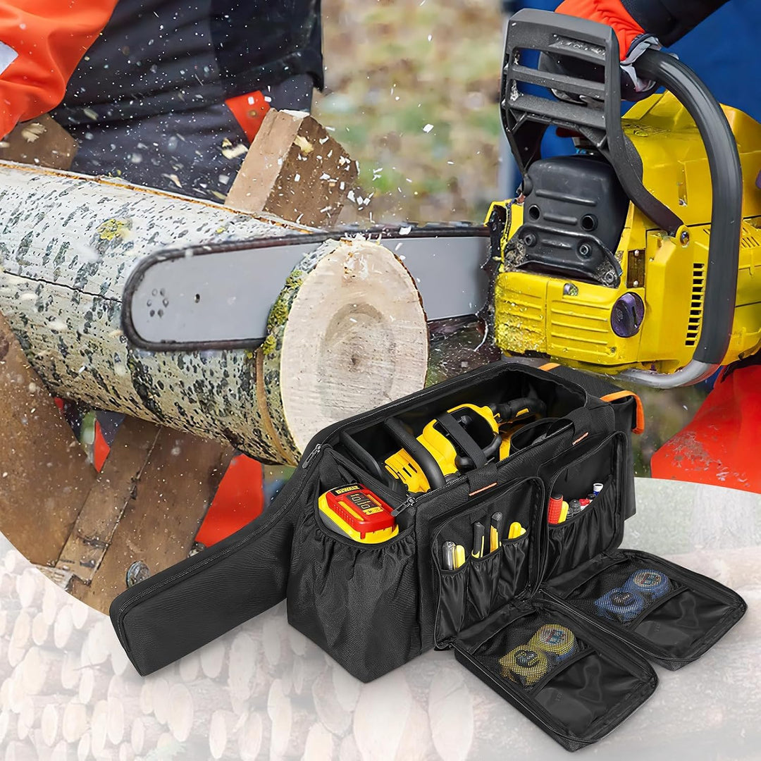 14"/16"/18" Chainsaw Case, Chainsaw Storage Bag Compatible with EGO+, Dewalt, Greenworks Cordless Power Chainsaws & Accessories, Black
