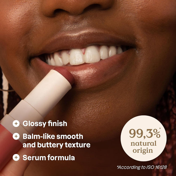 ATTITUDE Oceanly Sheer Lip Gloss Stick, EWG Verified, Titanium Dioxide-Free, Vegan Makeup & Beauty, Plastic-Free, Happy Berry, 3.4G