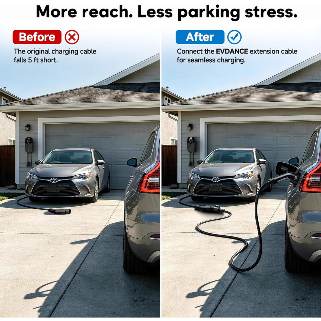 EV Charger Extension Cable, J1772 Extension Cable 50A 40FT Charging Cord for Electric Vehicle 110V-240V Compatible for All SAE J1772 Chargers